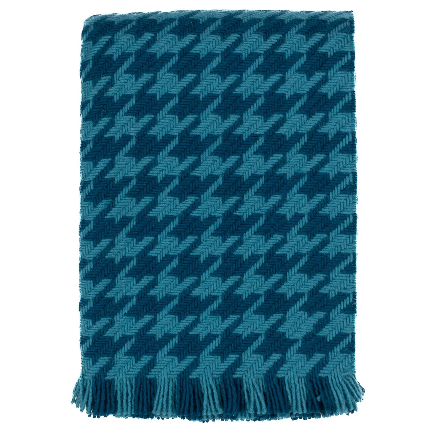 Southampton Home Naturally Weighted Houndstooth Throw ~ Teal ~