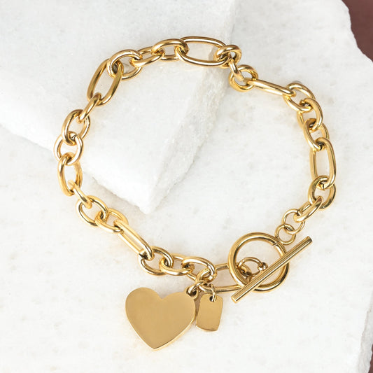 Engravable gold bracelet, chain bracelet, creative gift ideas for Christmas, personalized Christmas gifts, women's artisan jewelry