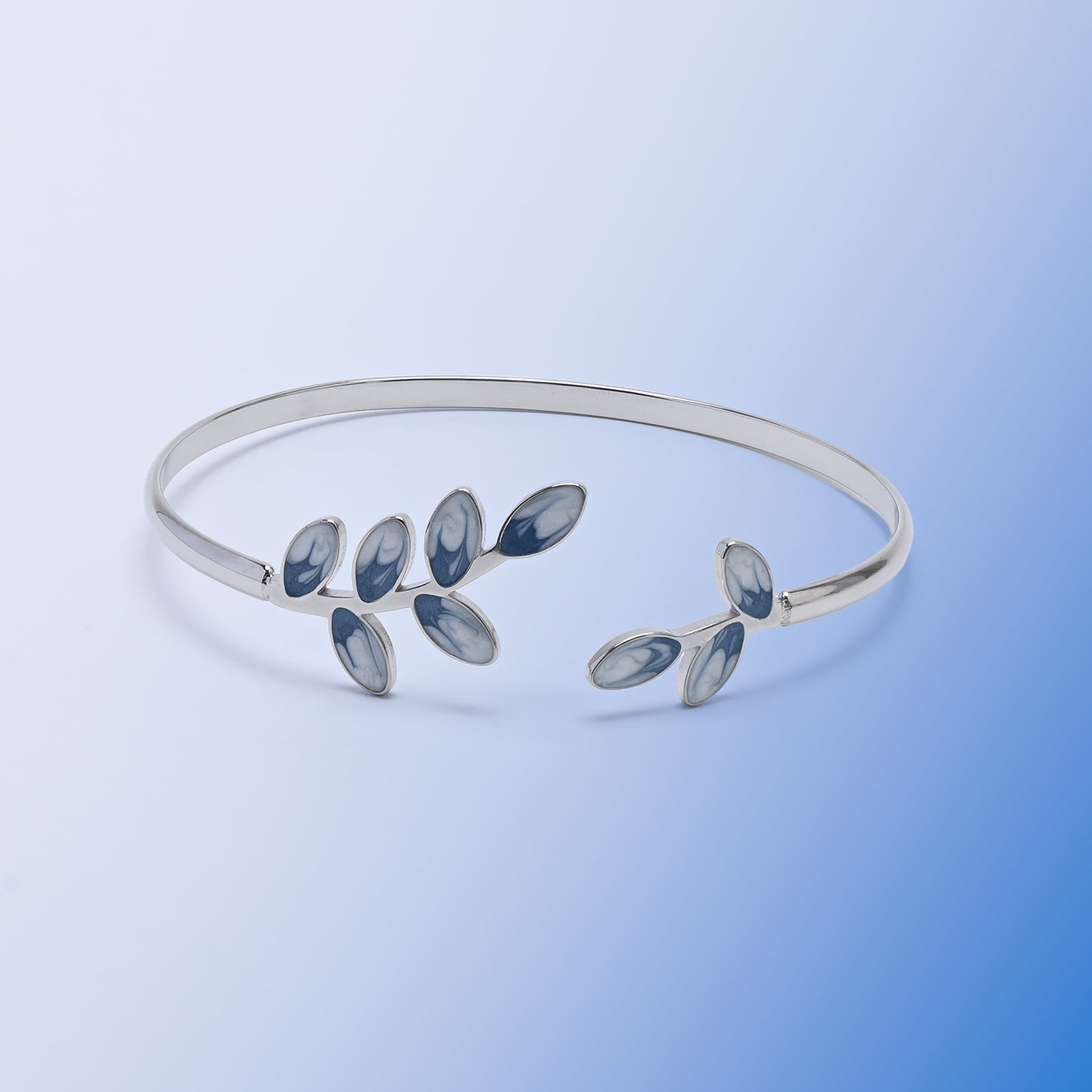 Hope Grows Cuff in Silver & Blue