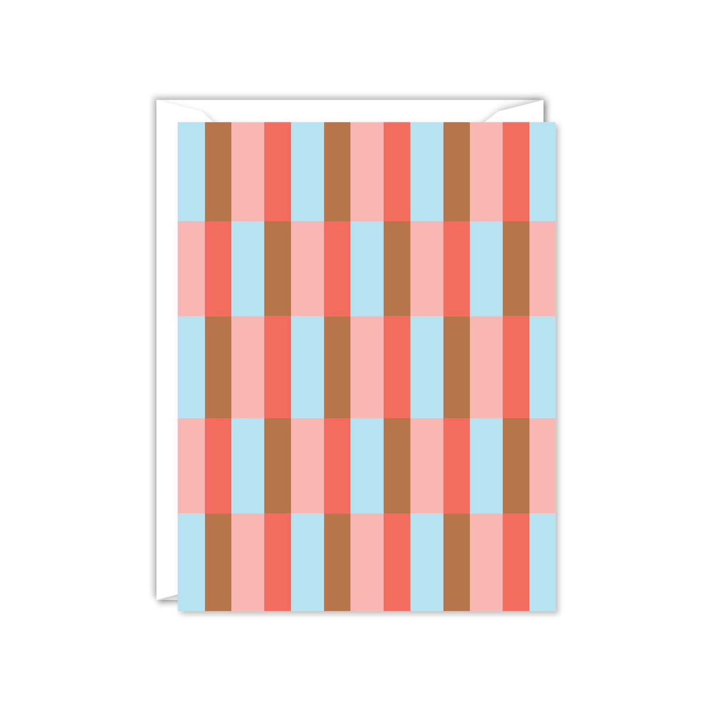 Retro Striped Checkerboard Blank Card-Boxed Set of 8