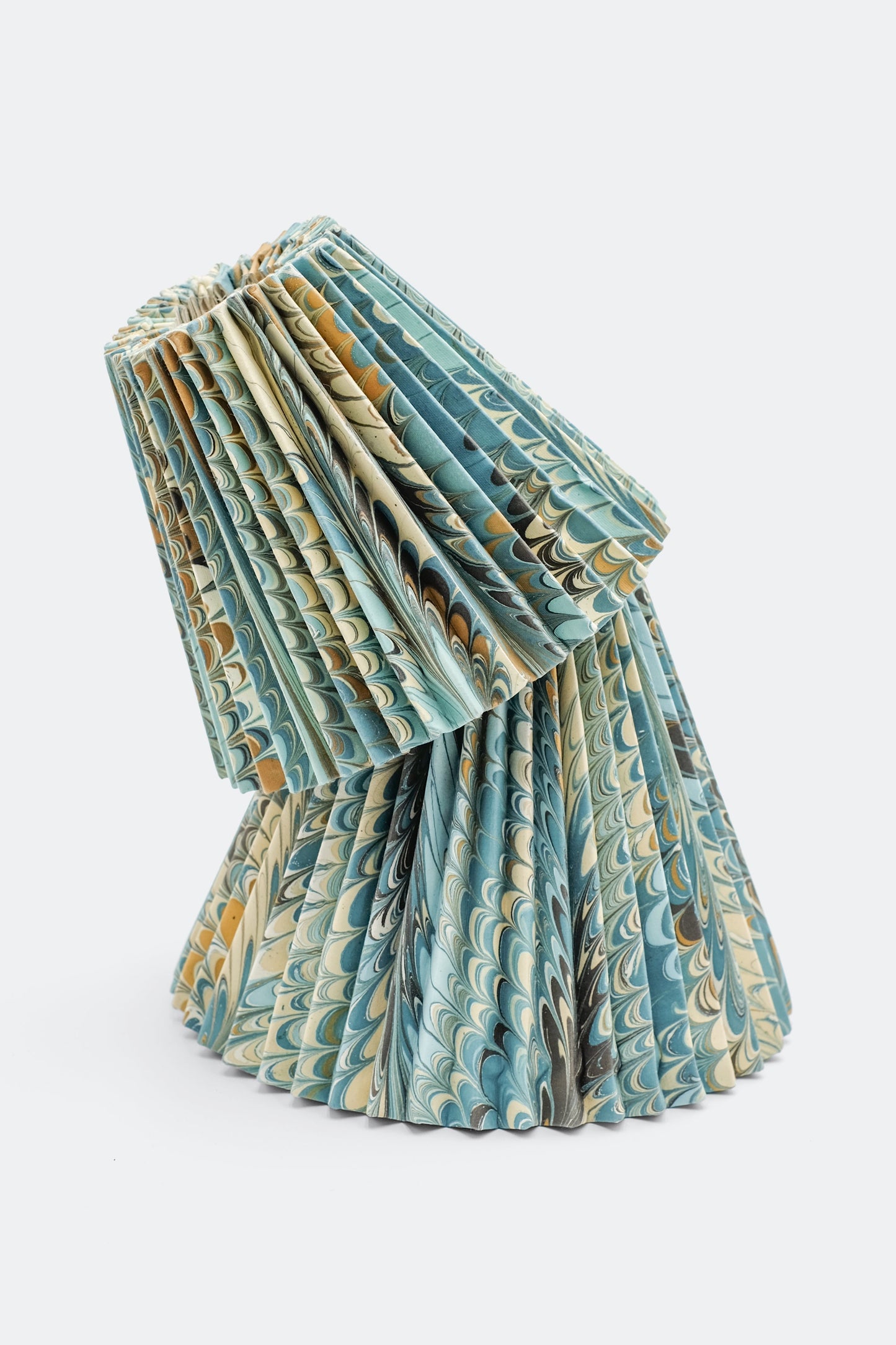 10" Pleated Empire Lampshade —  Hand-Marbled