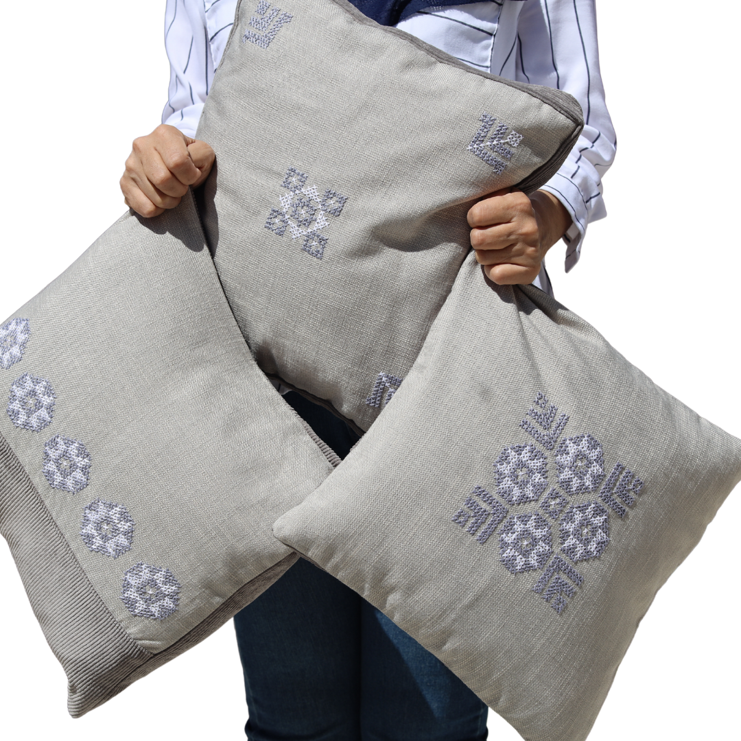Feathers Pillow Cover - Gray