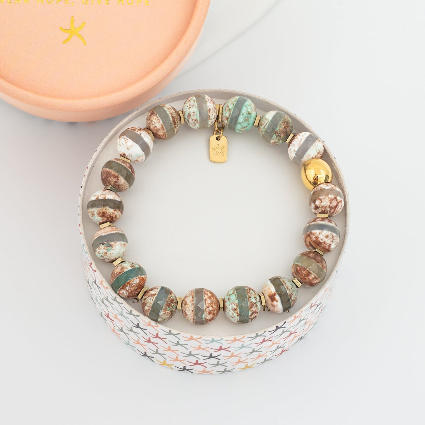 Maya Agate Bracelet in Earth Tones