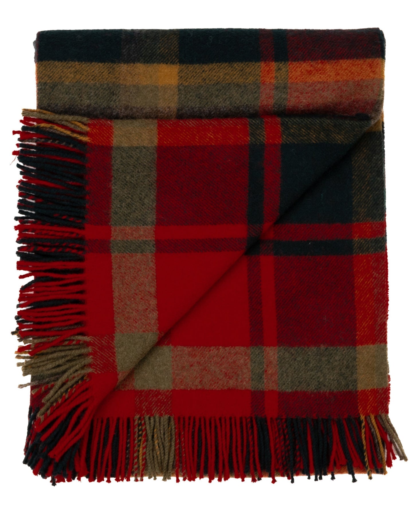 Highland Tweeds Shetland Lambswool Throw - Red Maple
