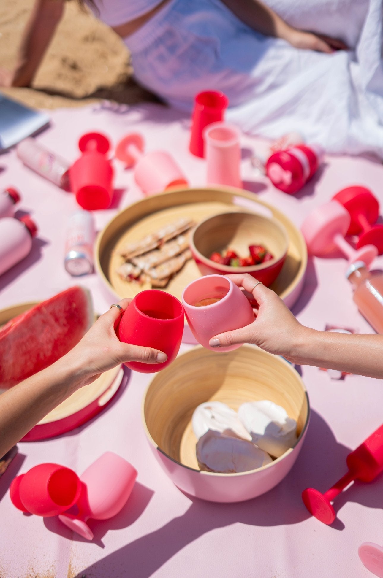 cherry + blush | fegg | silicone unbreakable glasses