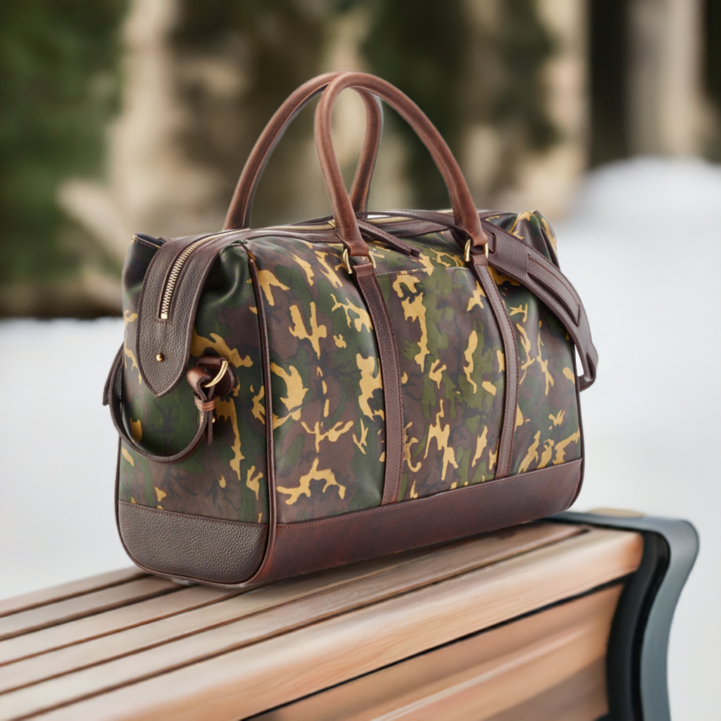 Wanderlust Leather Weekender - Tan Camo