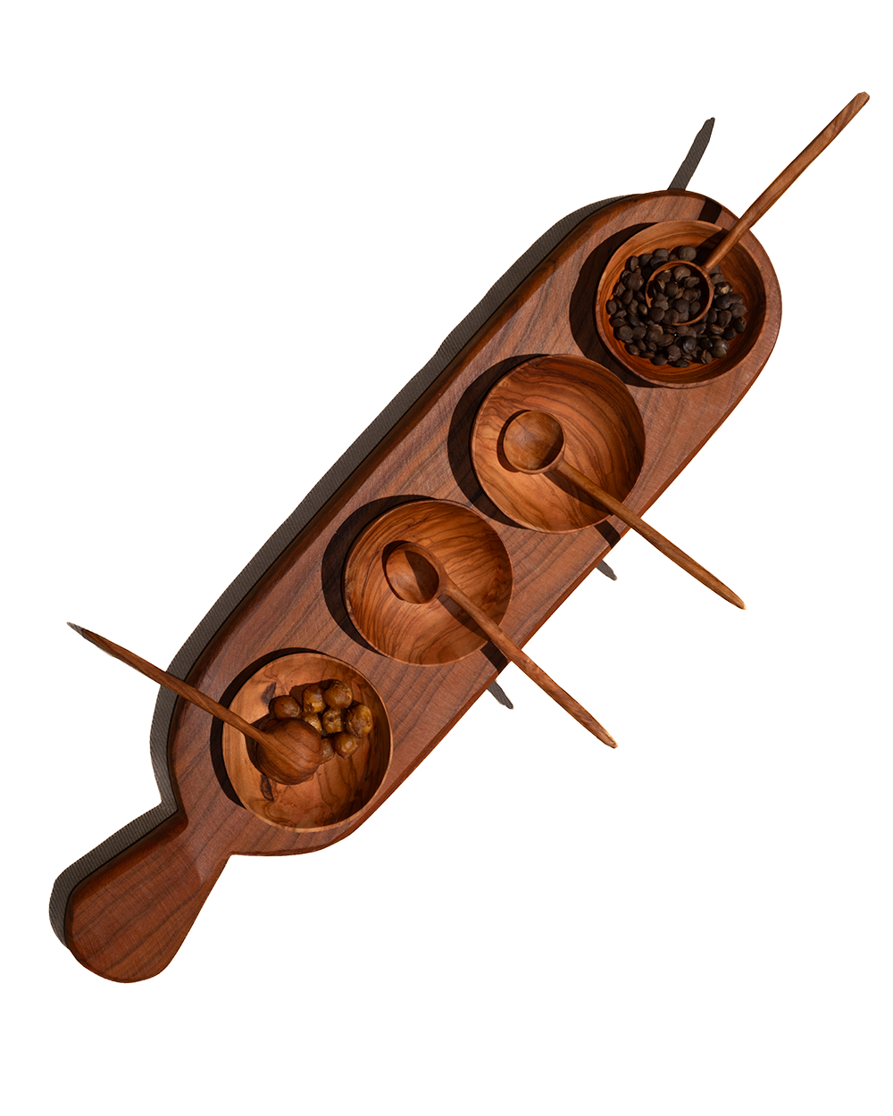 Four Condiment Serving Set Tray