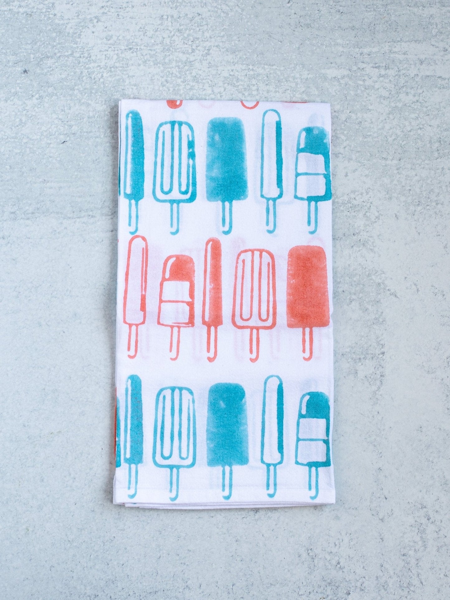 S/2 Tea Towel Set - Swimsuits & Popsicles, Melon & Saltwater