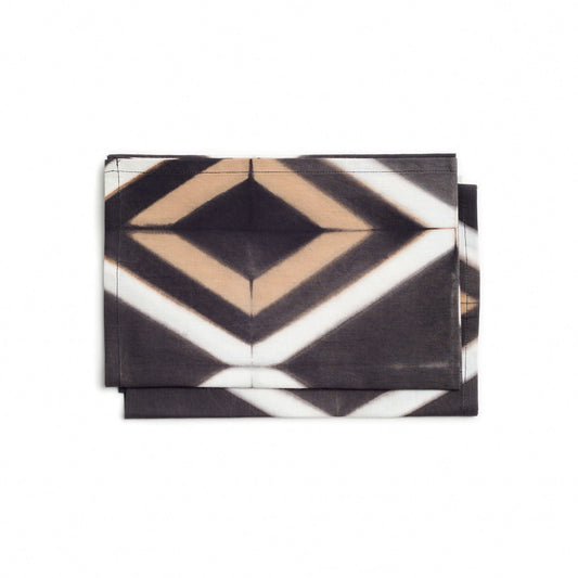 Tisa Black Hand Crafted Shibori Print Cotton Table Napkin ( set of 4 )