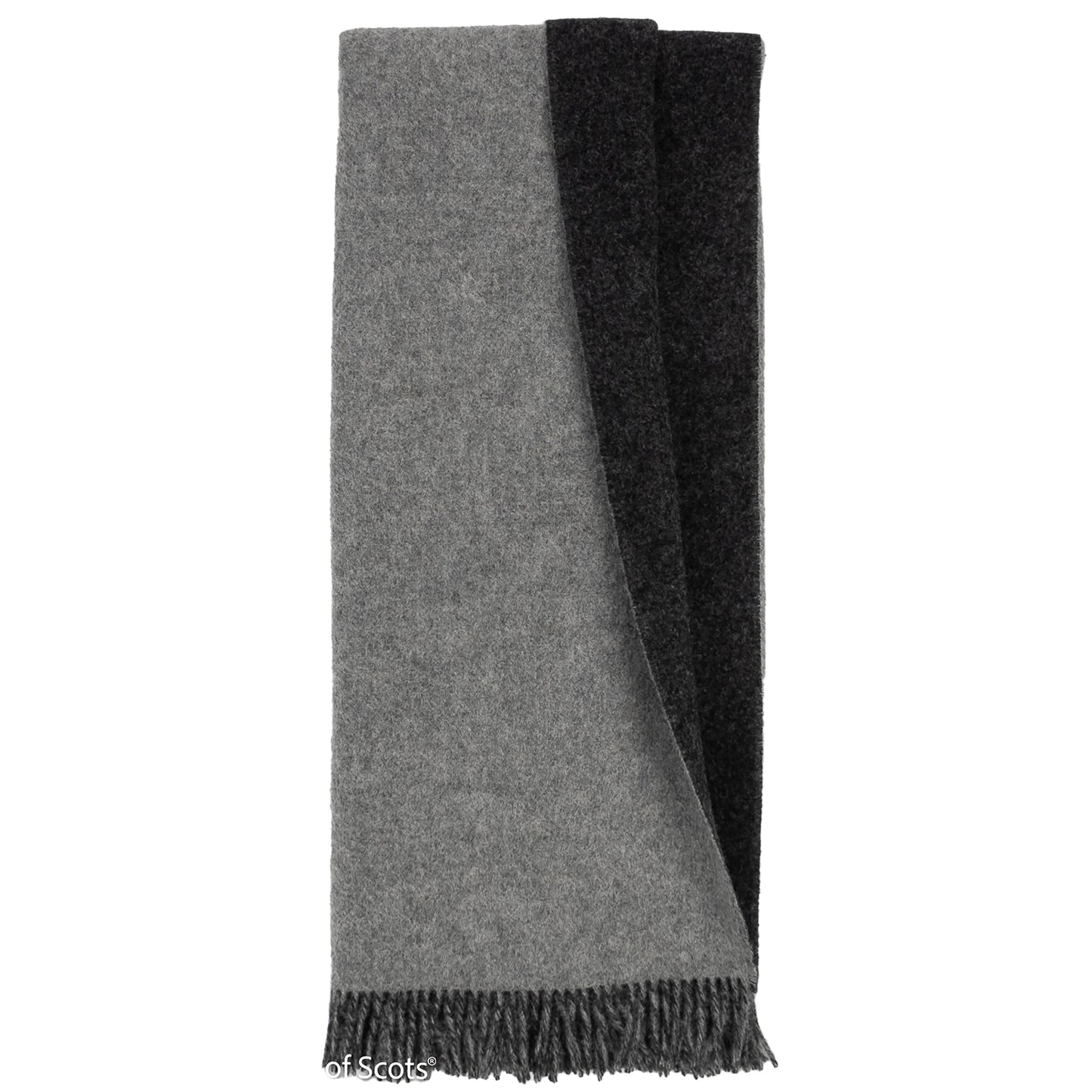Highland Tweeds Reversible Double Cloth Throw - Silver/Grey