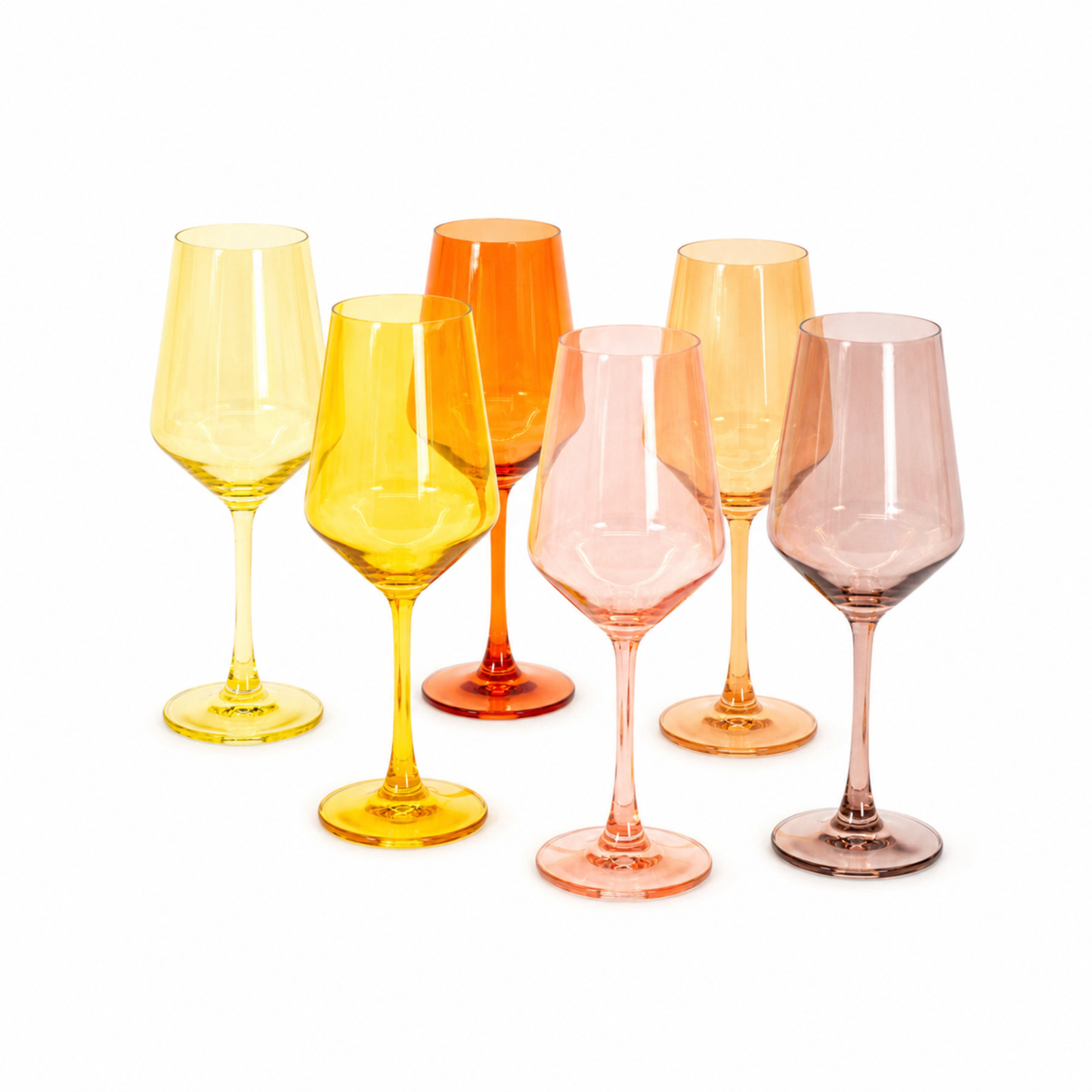 Golden Hour Collection - Ombre Set of 6 Colored Wine Glass