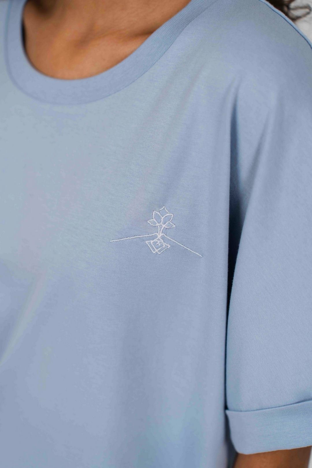 Camiseta orgánica - Azul Neblina