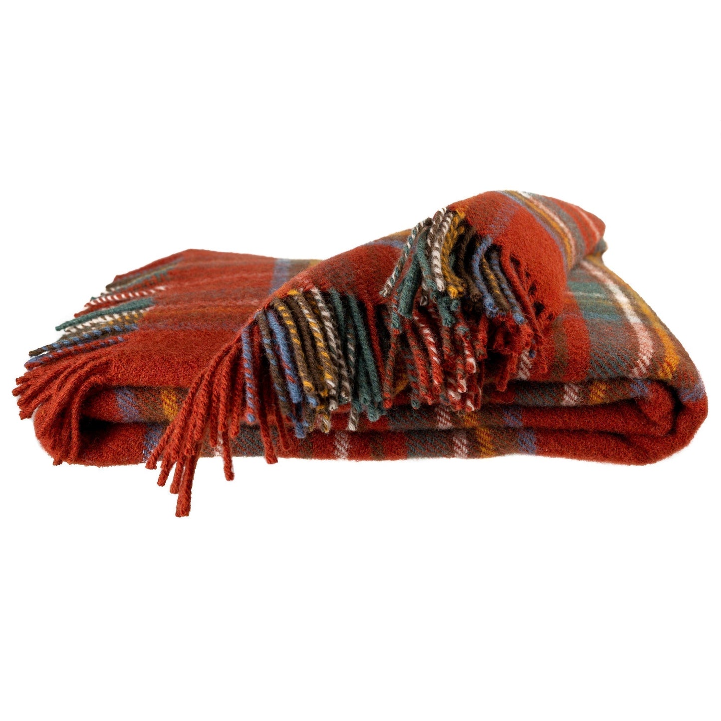 Highland Tweeds Pure New Wool Fluffy Throw - Antique Royal Stewart
