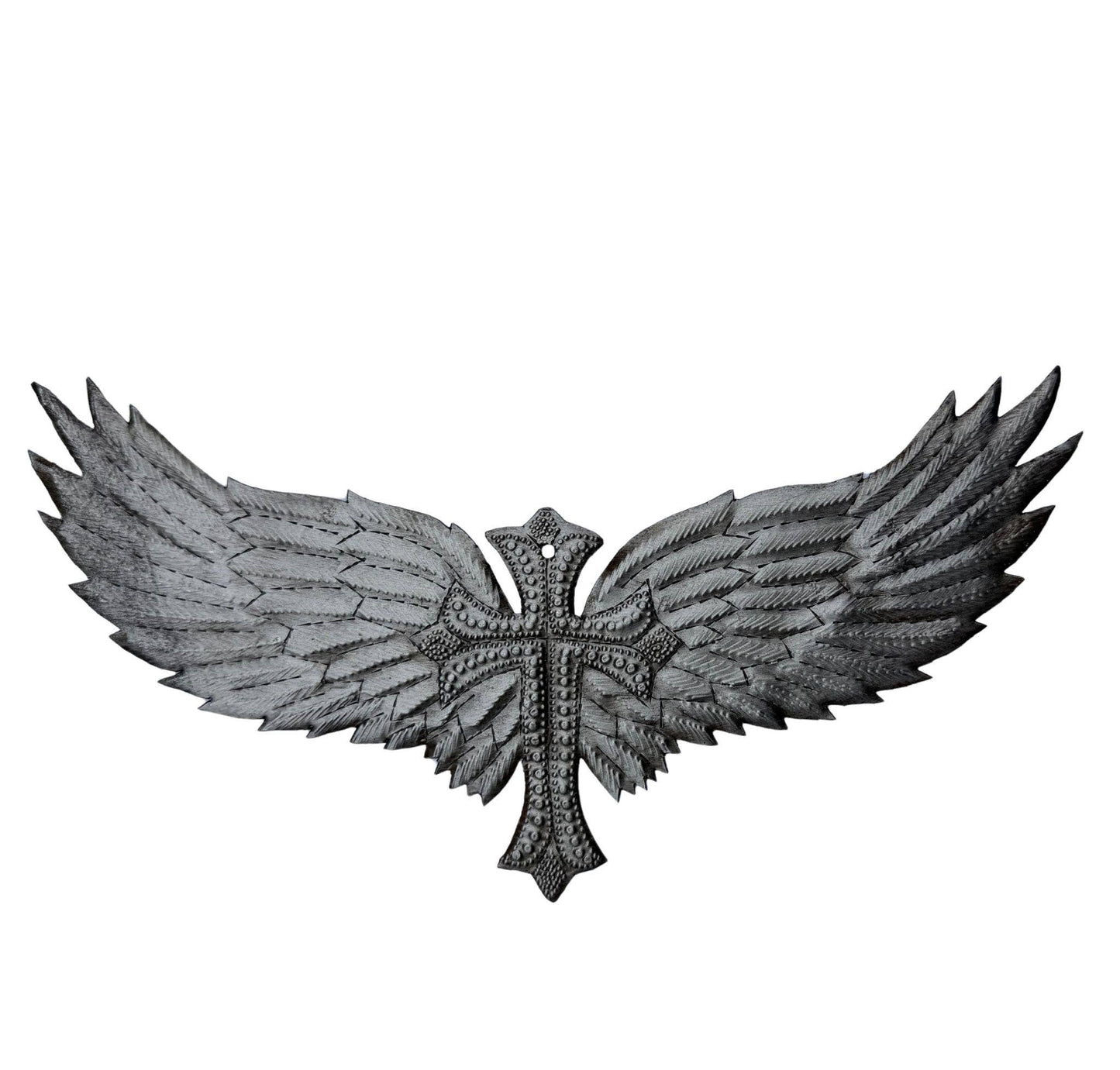 Haitian Metal Art Cross with Wings Brutus Wiseton Steel