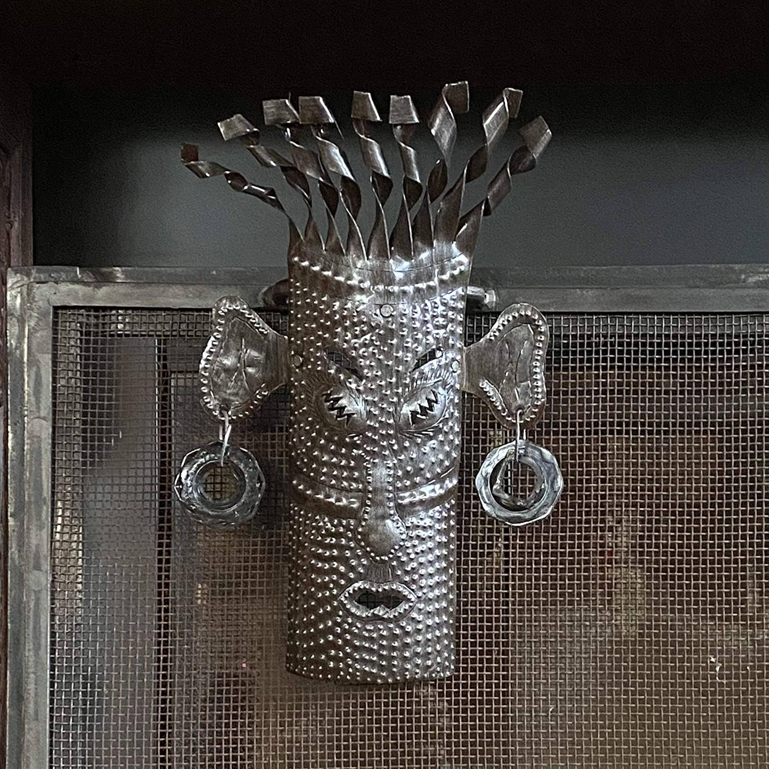 Tiki Masks, Tropical Wall Décor, Handmade 7" x 11.5"