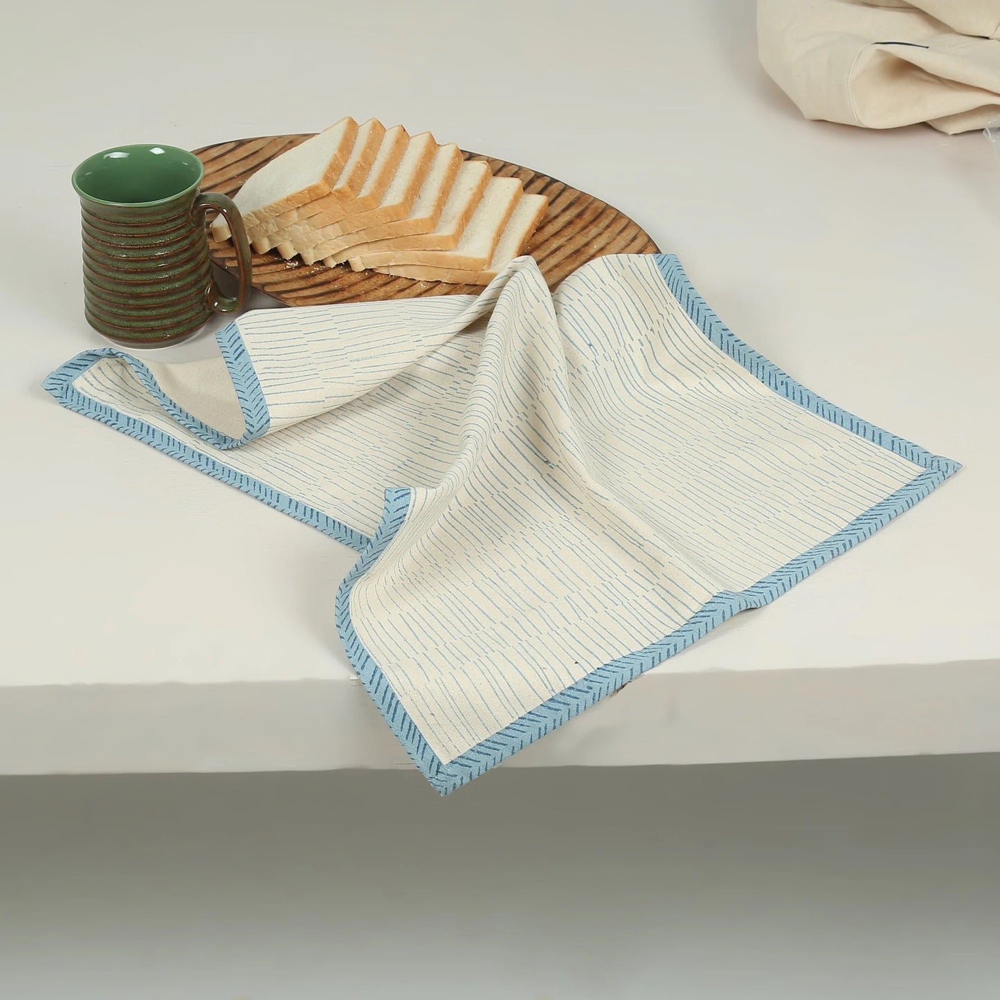 Hand Block Printed Kitchen Towels | Kora Cotton | Set of 2 | Fair Trade | TEA BREAK