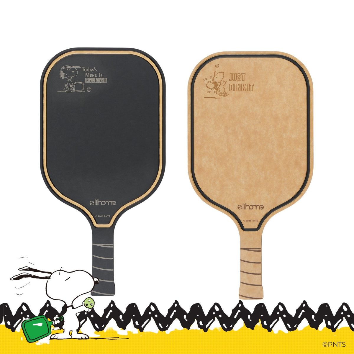 Elihome x Peanuts Pickleball Charcuterie Cutting Board -"Just Dink It"