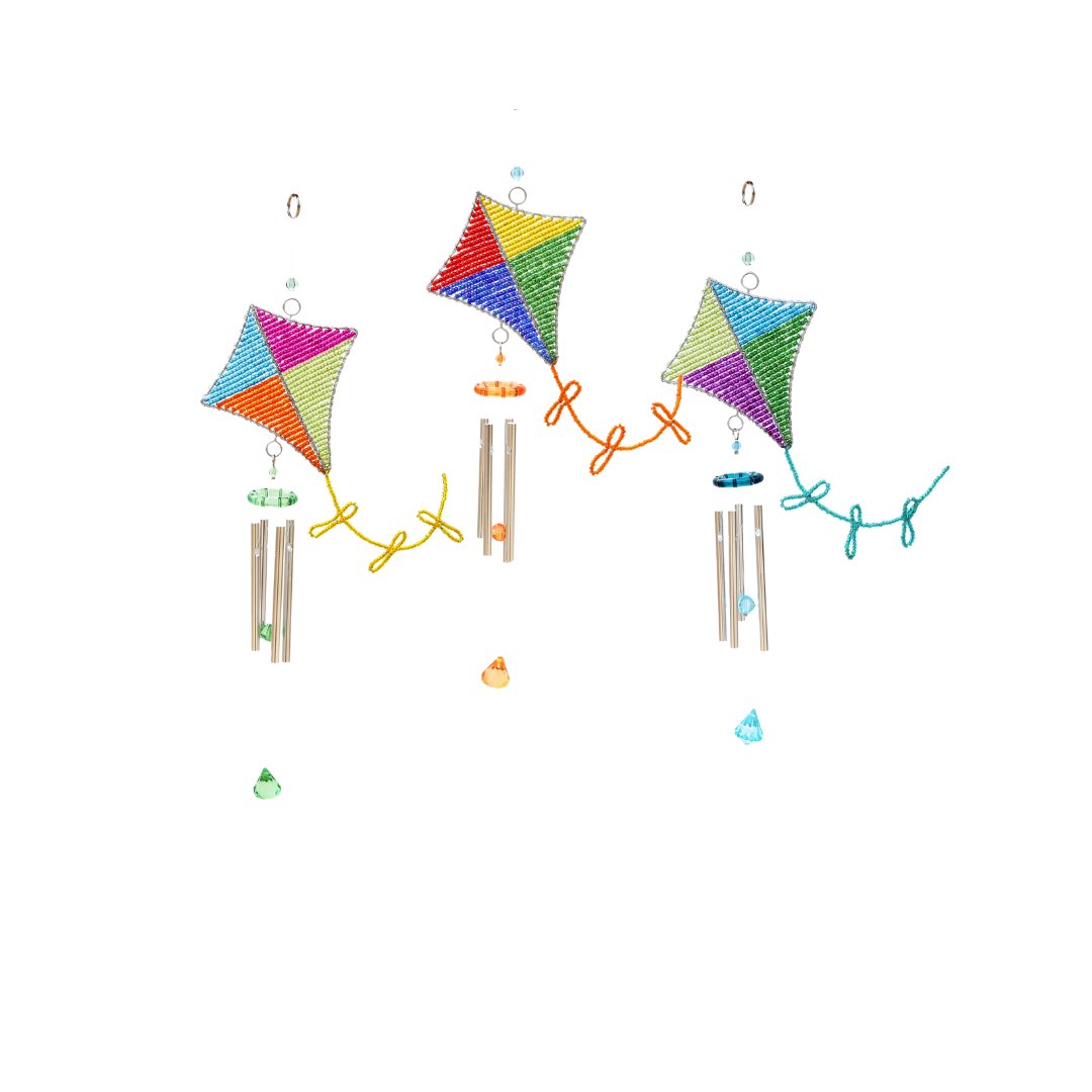 Kite Wind Chime, Sm Asst  (Set of 3)