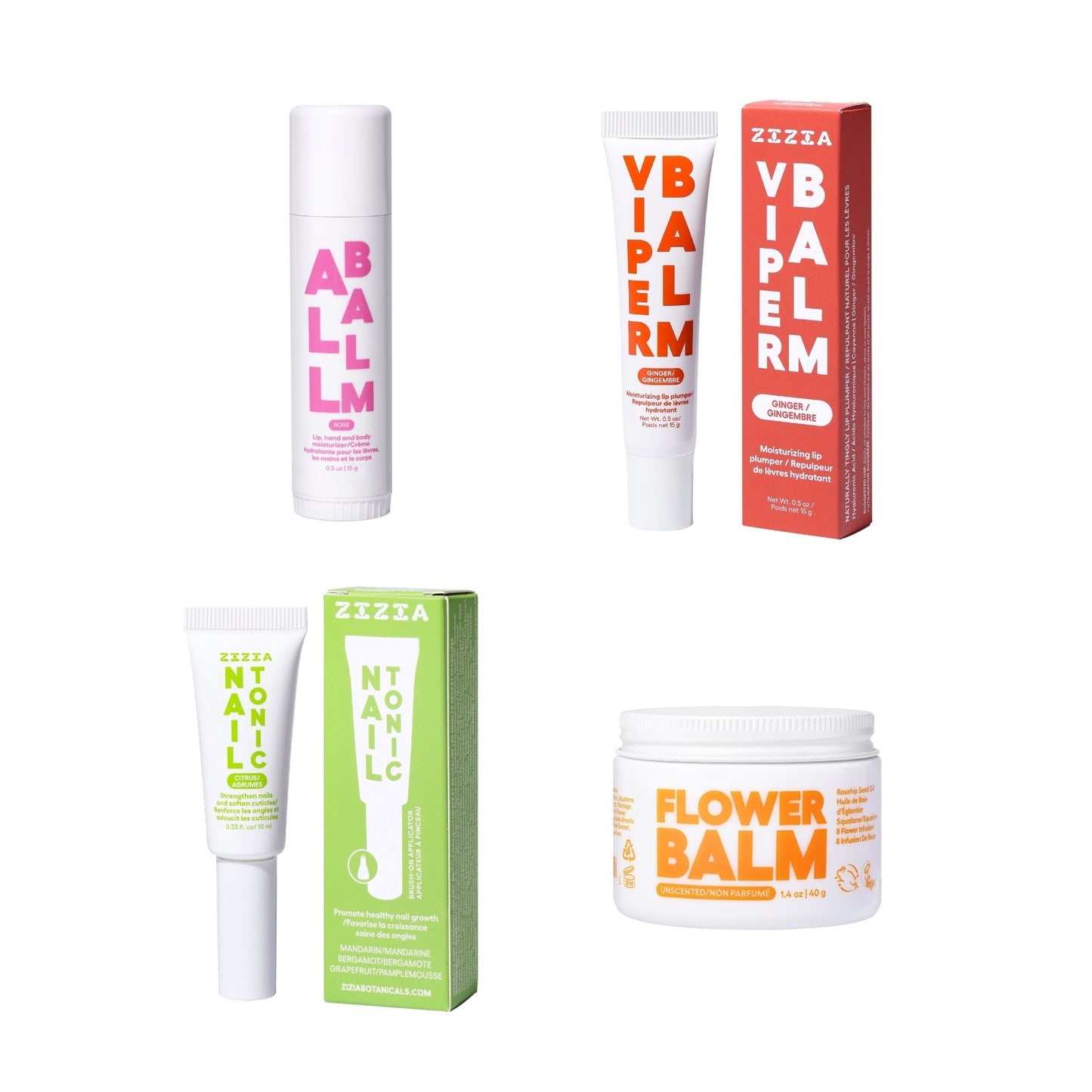 Top Sellers (Flower Balm Jar + Rose All Balm Stick + Viper Balm + Citrus Nail Tonic)
