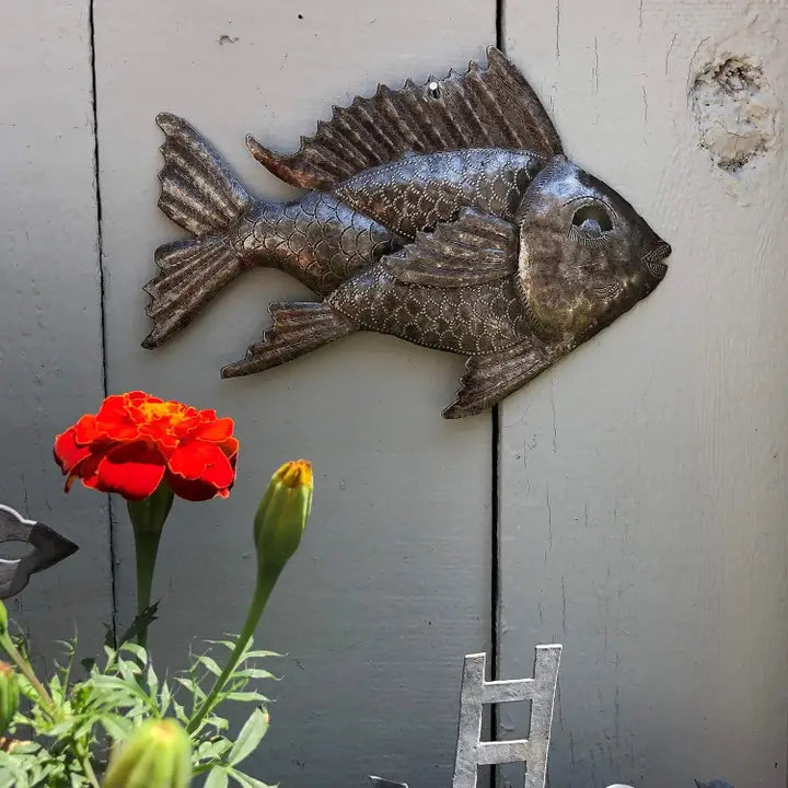 9" x 6" Fair Trade Handmade from Recycled Fish Art