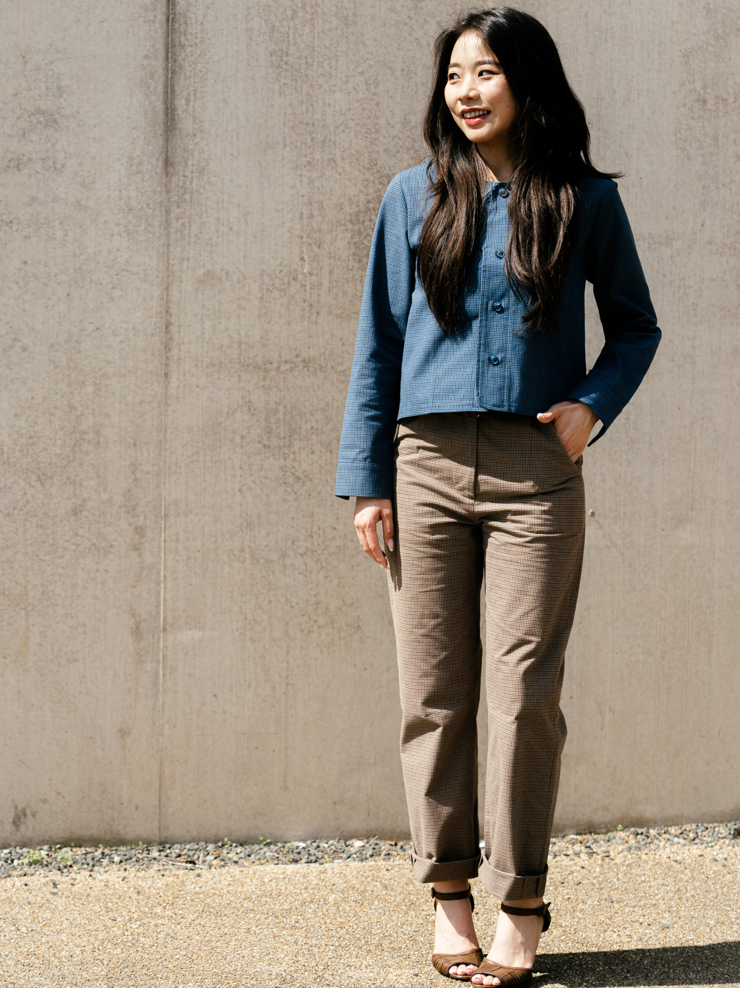 Lightweight Shacket Jacket Cotton Blue Check – Sonje | No More Nobody