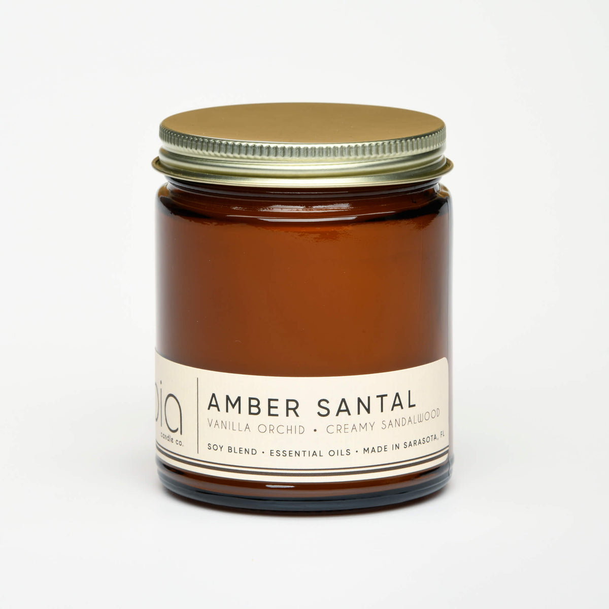 Amber Santal Soy Blend Candle - Amber, Sandalwood & Vanilla Orchid