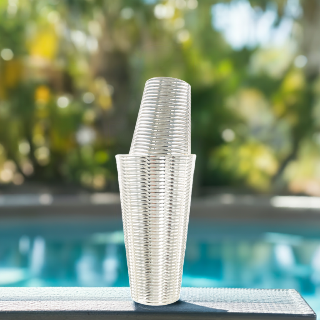 Fluted Silver 3-Piece Cocktail Shaker Set