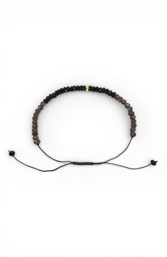 The Energy Project - Protecttion, Amplified Bracelet - Black Tourmaline, Smokey Quartz, 14k Gold