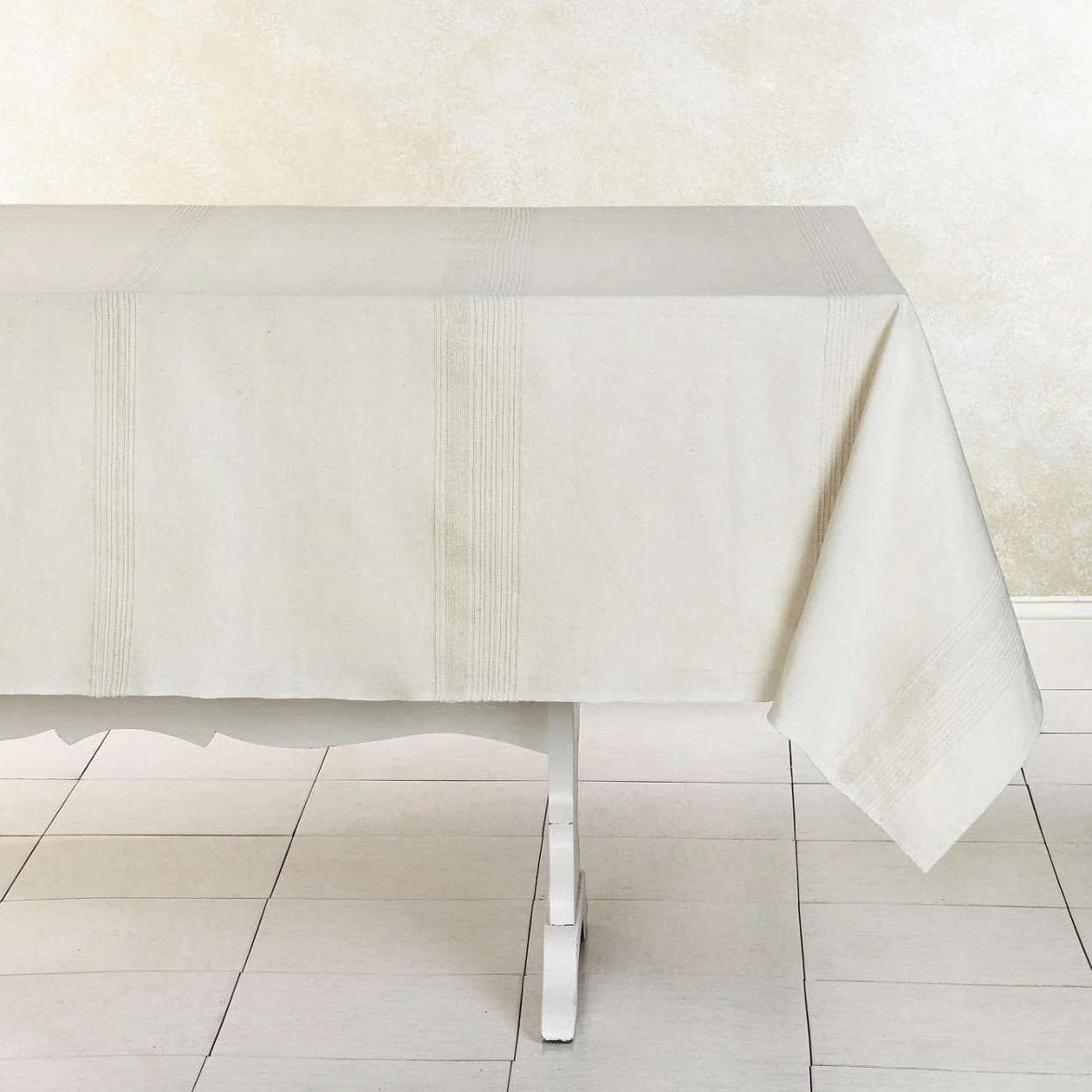 Handwoven Cotton Tablecloth | Raised Weave | Fair Trade | ECOLOOM