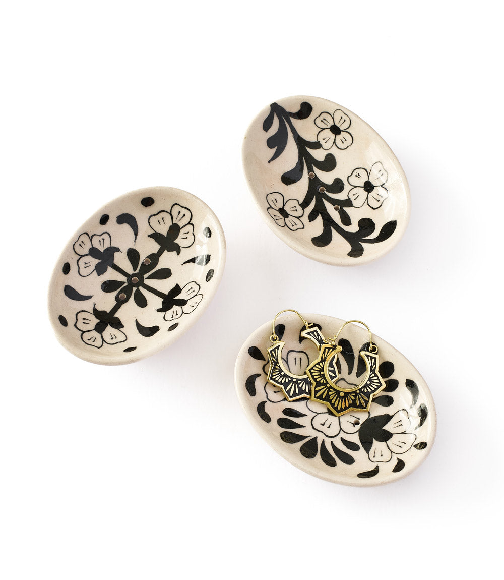 Lalita Trinket Dish Soap Dish - Hand Painted Ceramic