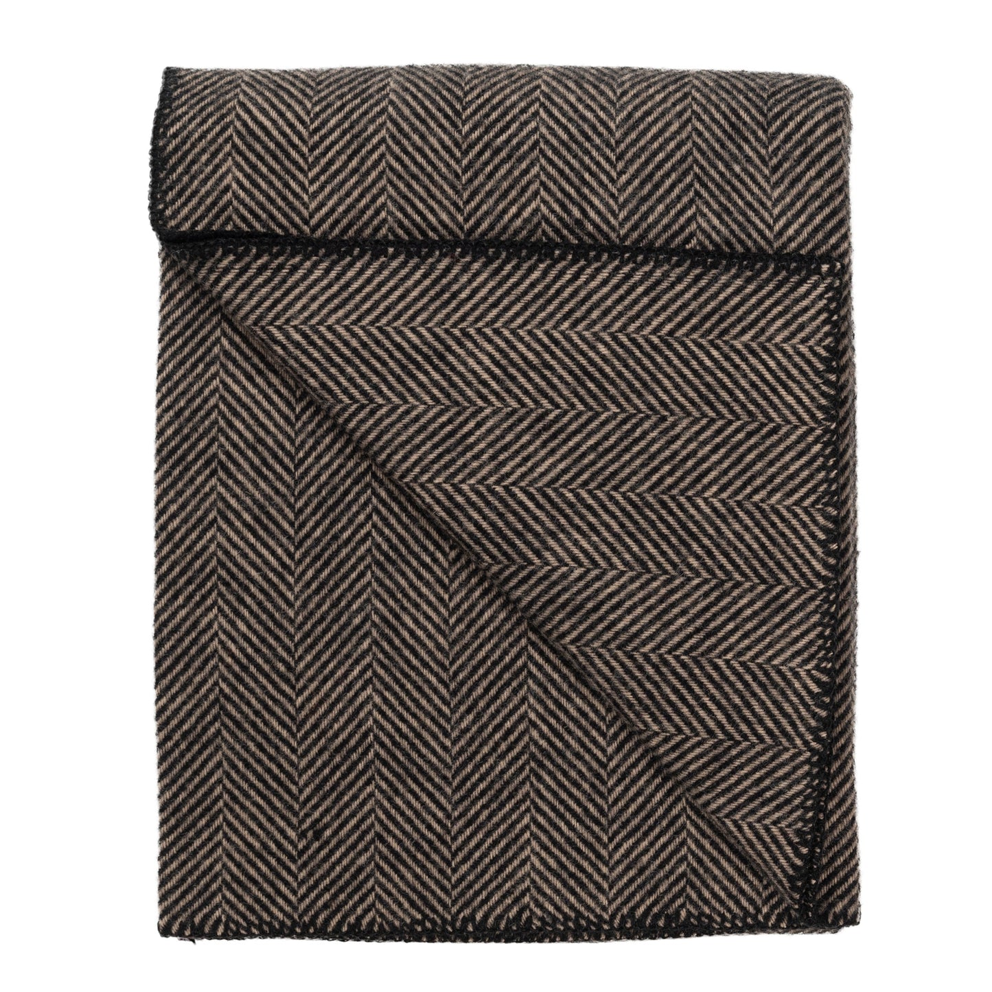 Highland Tweeds BIG Throw ~ Black Herringbone