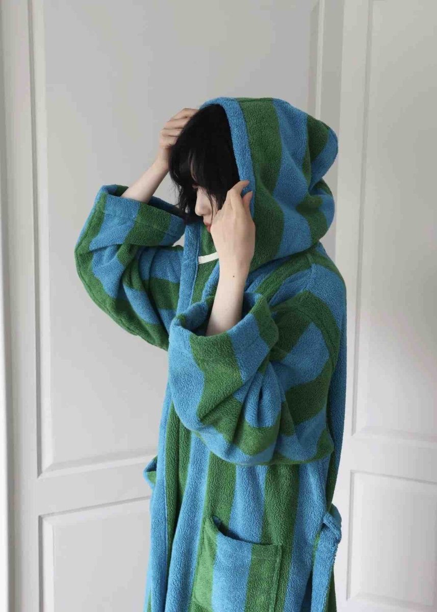 Ultra Soft Retro Whimsical Stripe Bath Robe