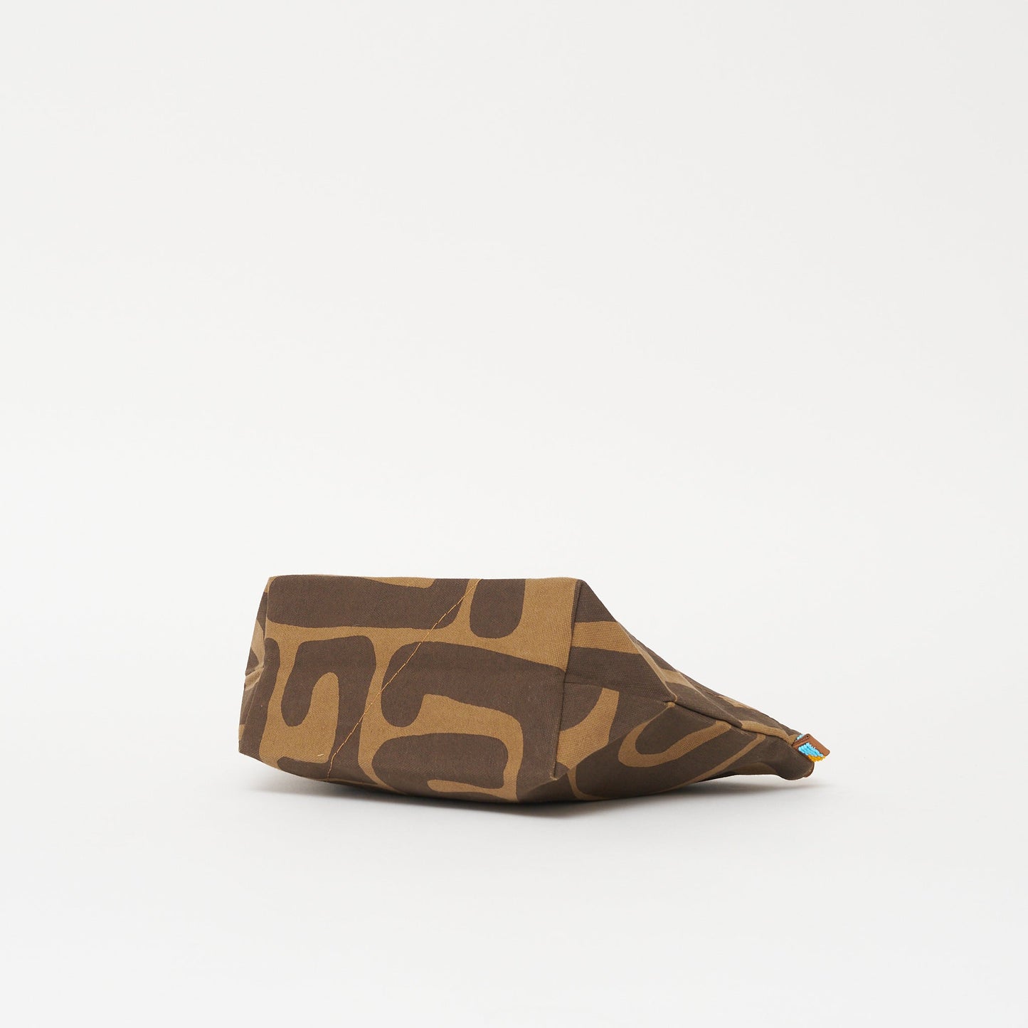 XLarge Convertible Pouch - Mocha Kuba with Red Beaded Heart with Short Leather Strap