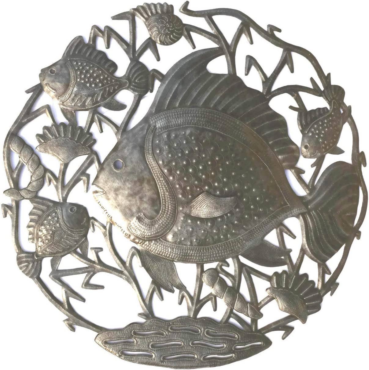 Sea Life Metal Wall Hanging, Fair Trade Recycled 23"