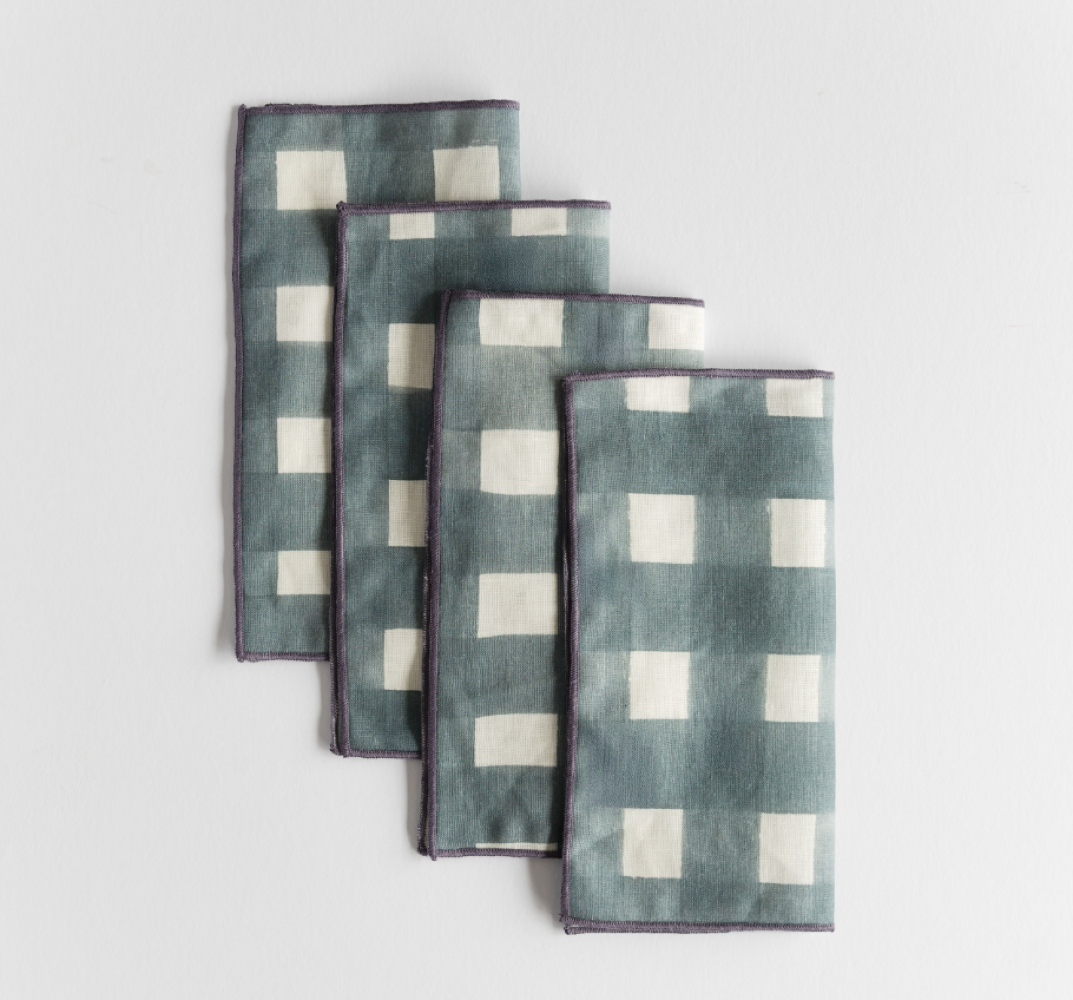 S/4 Blue Cocktail Napkins