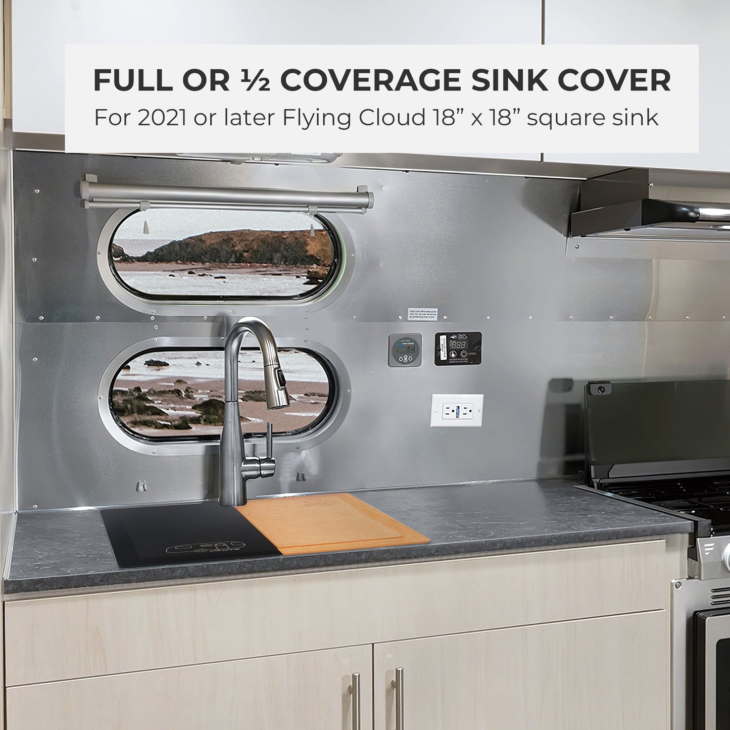 Camper Series Airstream Flying Cloud Multi Functional RV Sink Cover & Cutting Board
