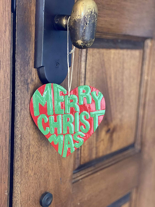 Ornament, Decor Collection, Merry Christmas Heart 4.25