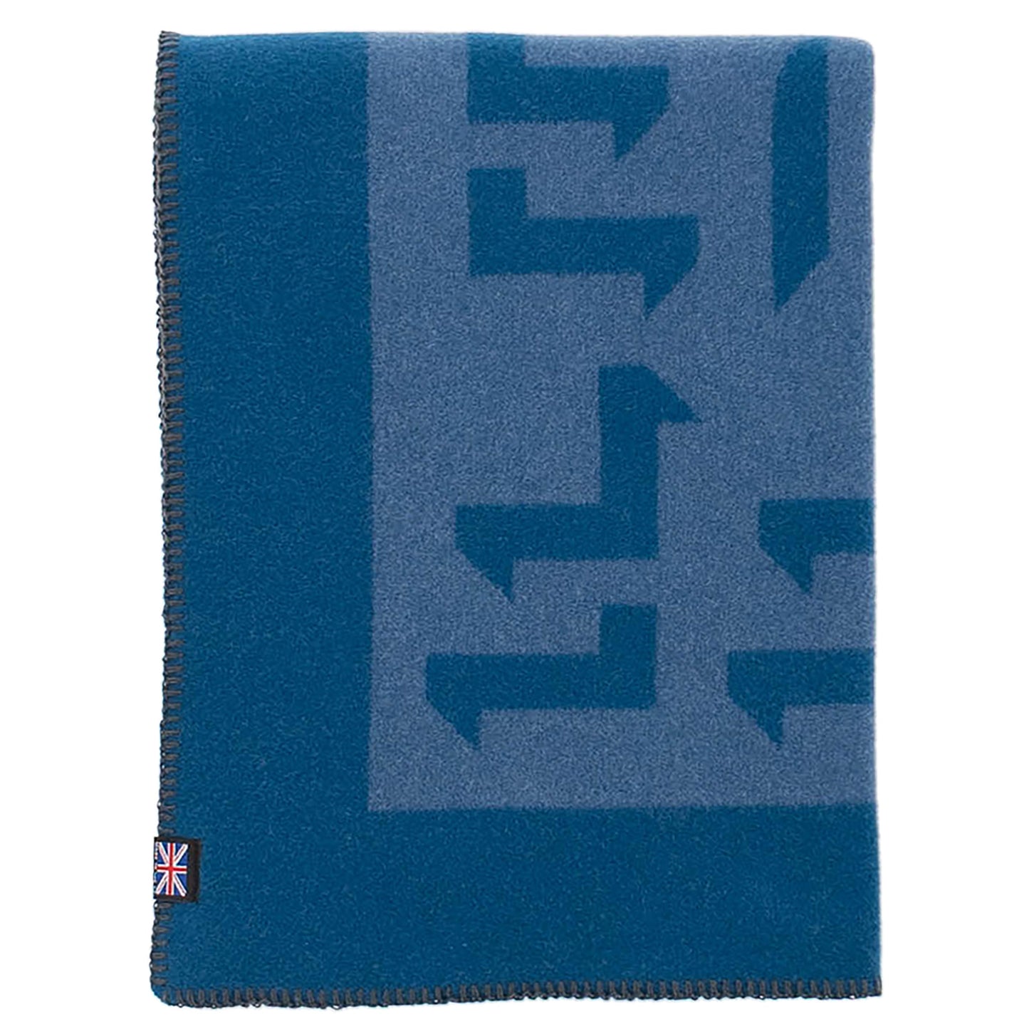 Prince of Scots Merino Wool Fleece Throw - Blue Expletive