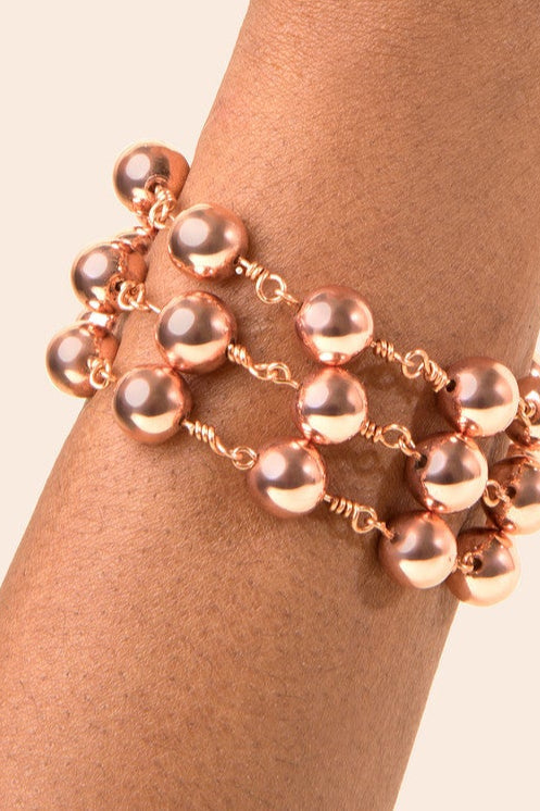 Rose Hematite 3-Strand Socialite Bracelet | Magnetic Clasp
