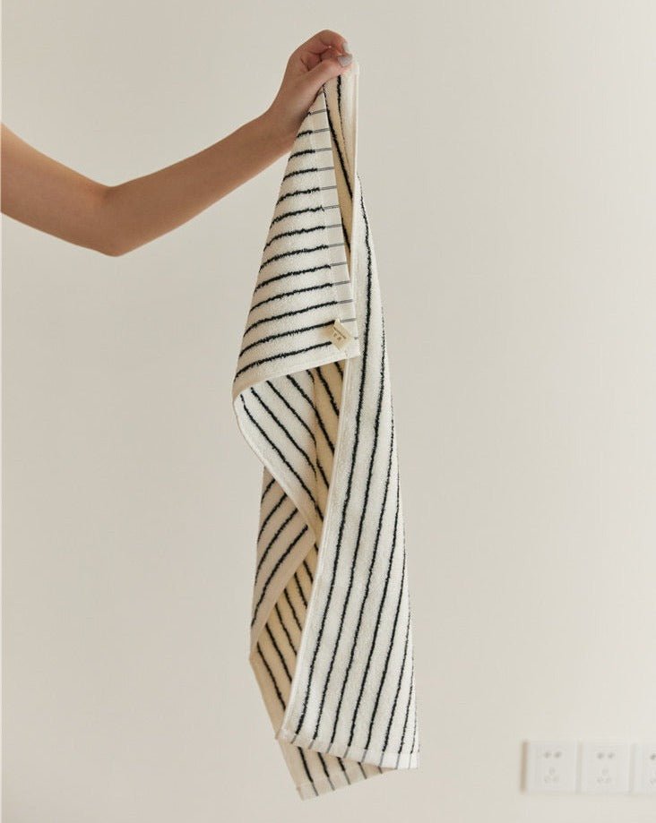 Scandi Retro Striped Cotton Bath Towel, 100% Cotton Ultra Plush & Soft
