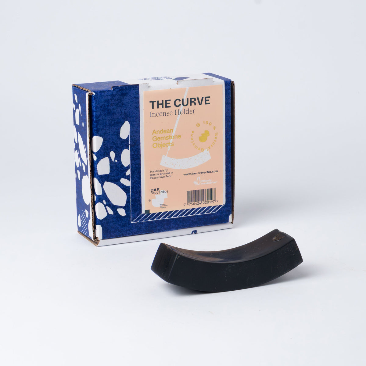 Smile Gemstone Incense Holder - Black Onyx