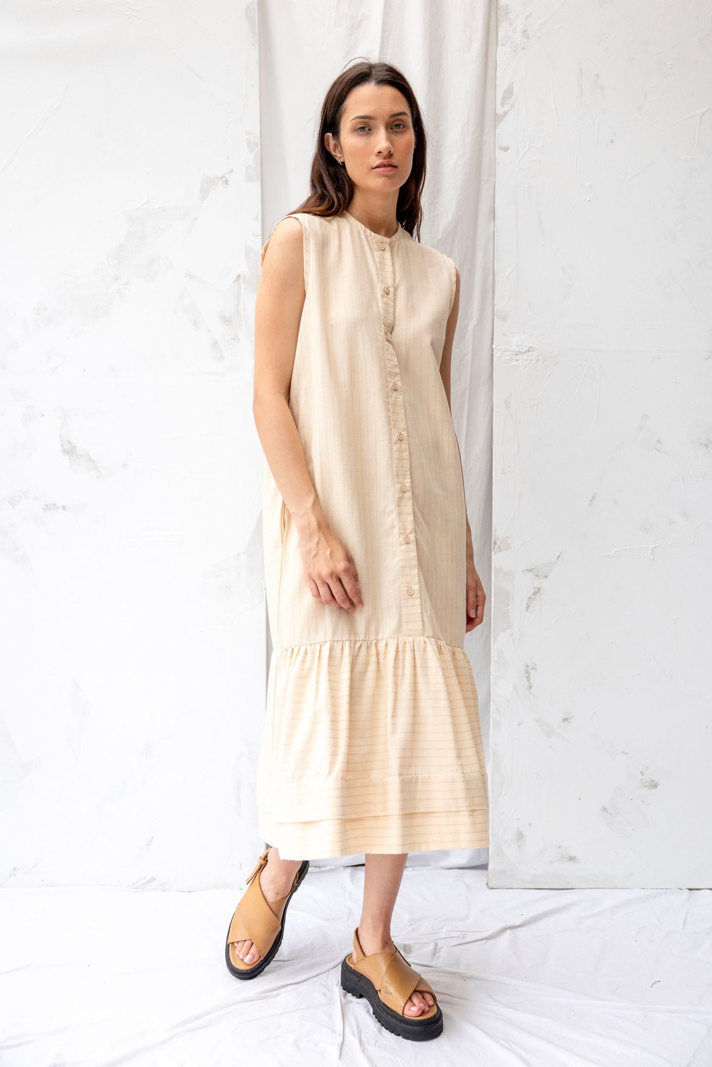 Cilou Dress | Natural Stripe - ReCreate Clothing