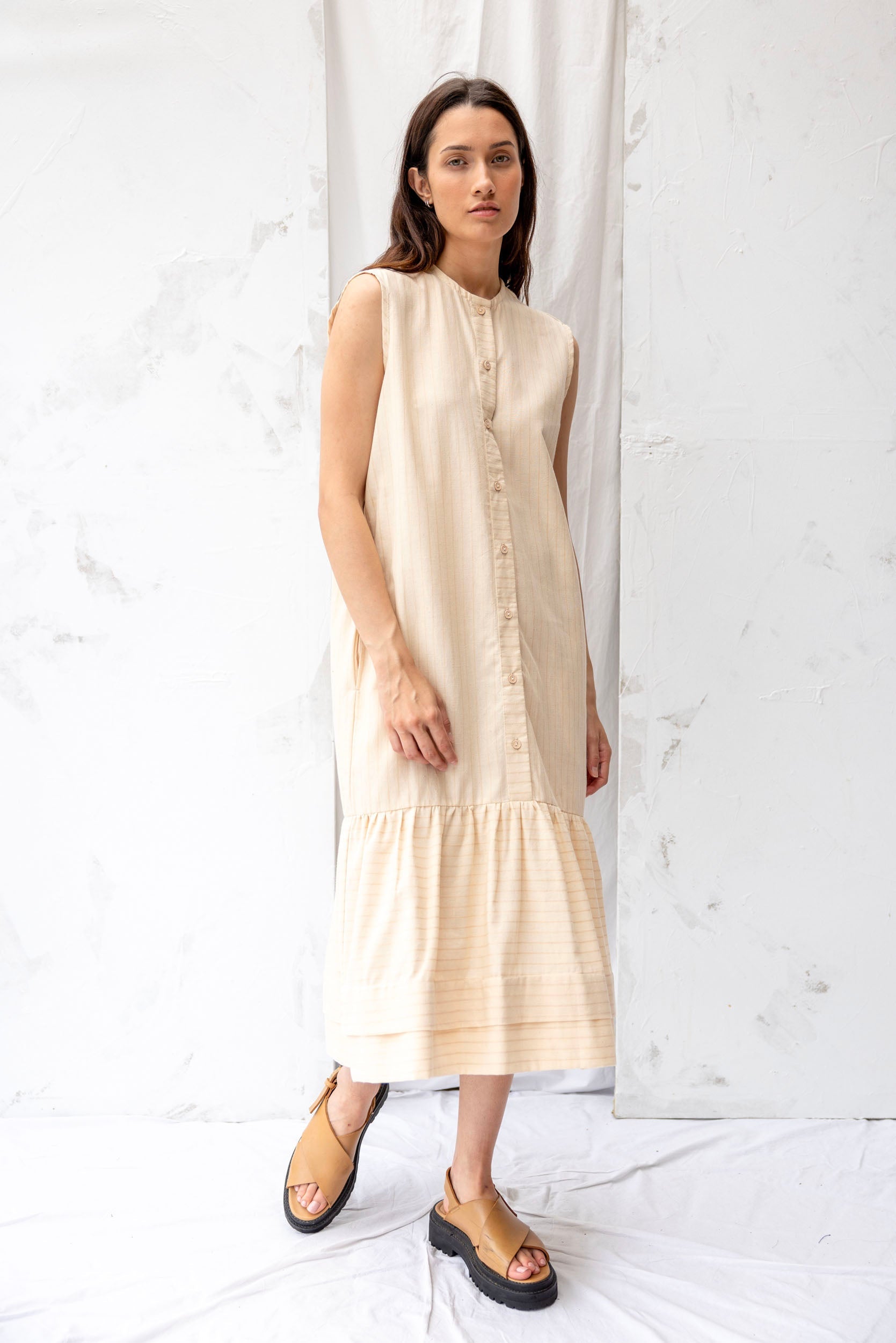 Cilou Dress | Natural Stripe - ReCreate Clothing