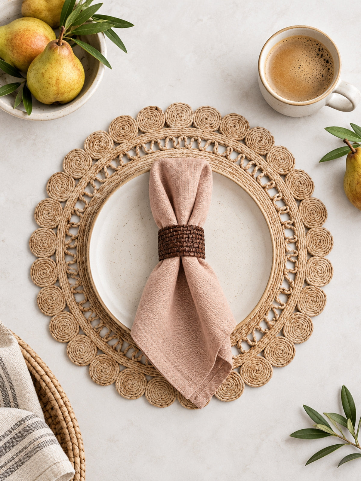 Jute Flower Placemat (Set of 2)