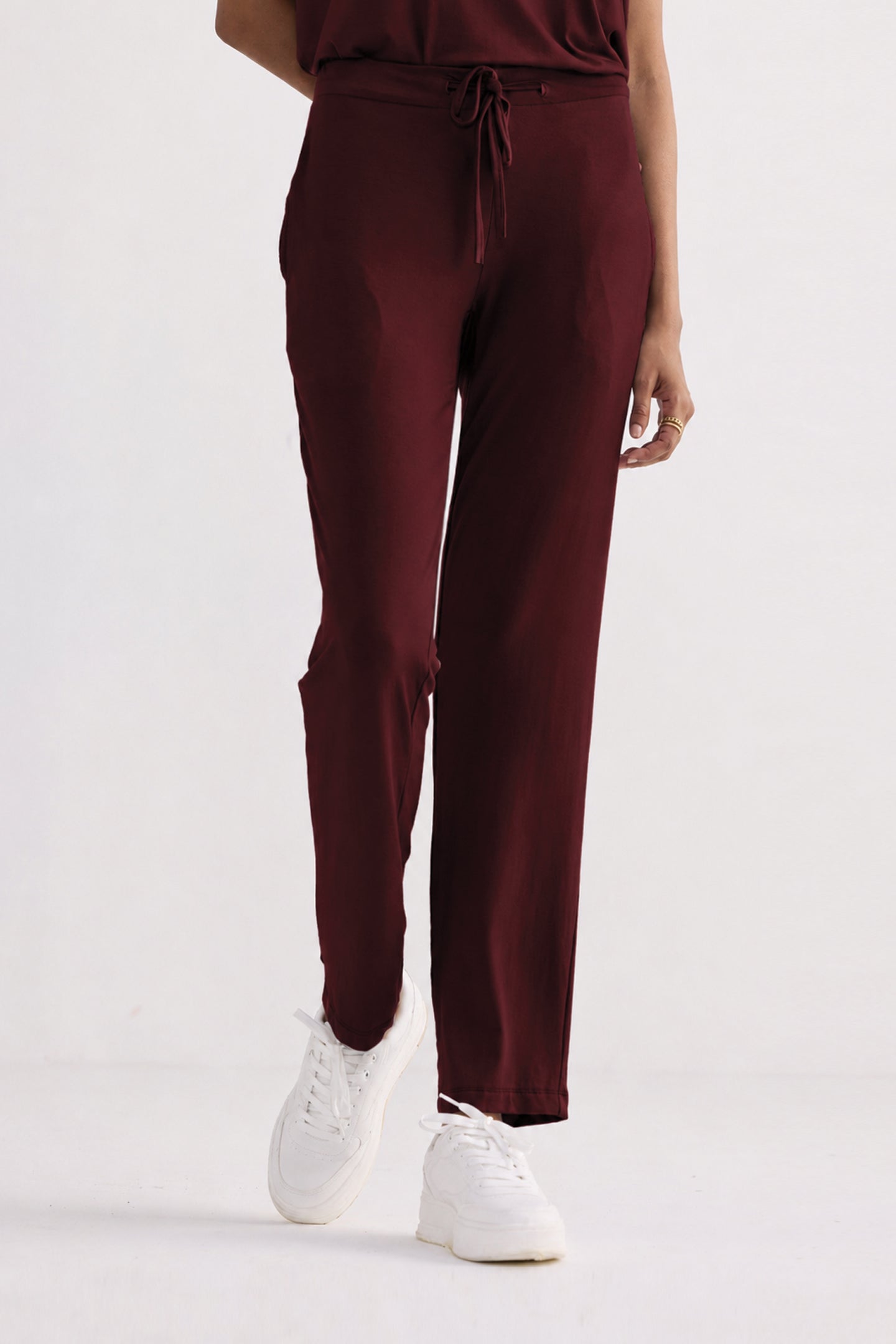 Relaxed Tee Set in Merlot