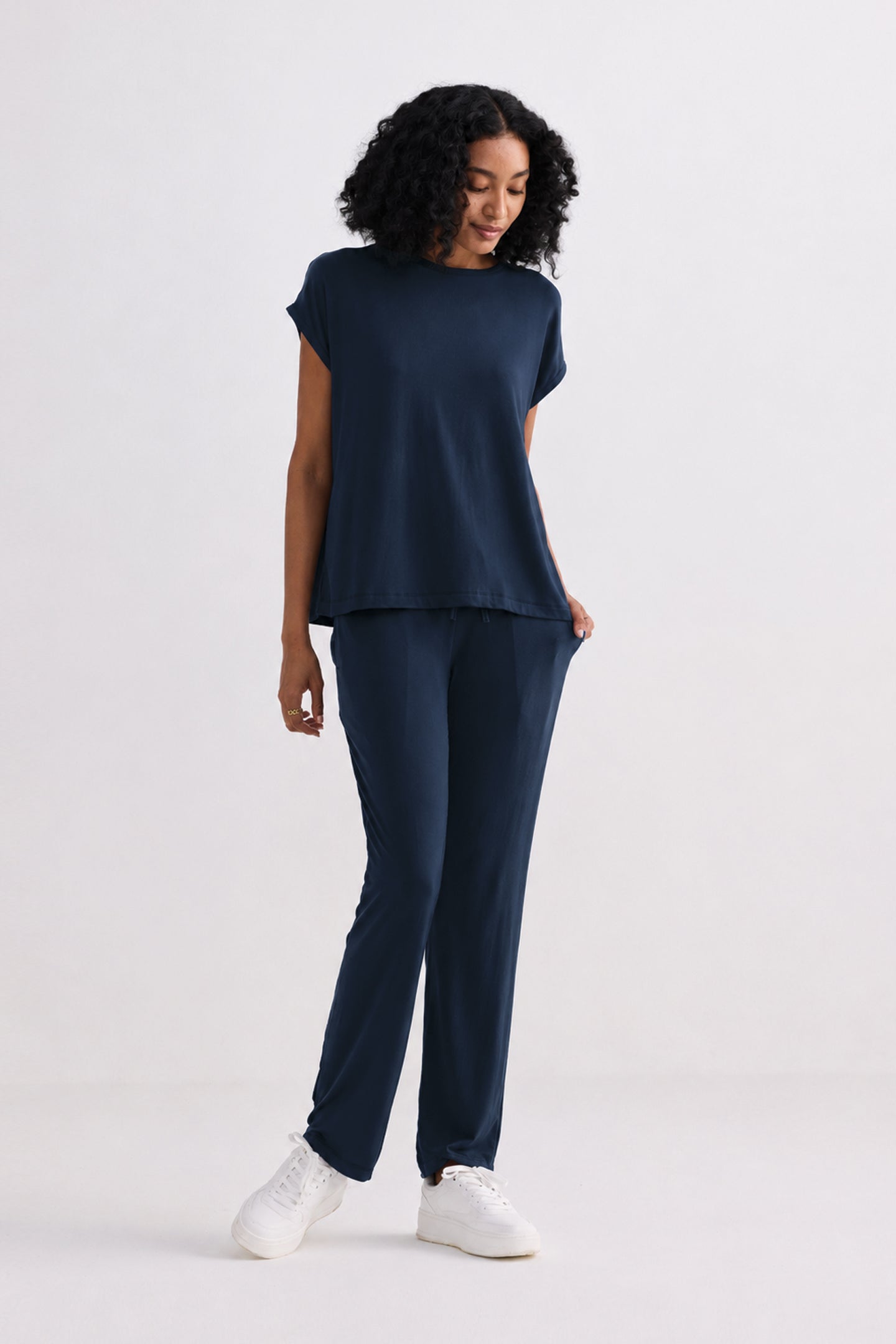 Wide Leg Pant in Navy