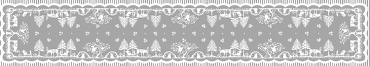 Prince of Scots Scottish Leno Gauze Table Runner - Snow Lurex