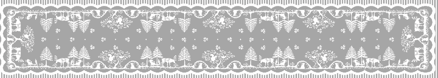 Prince of Scots Scottish Leno Gauze Table Runner - Snow Lurex