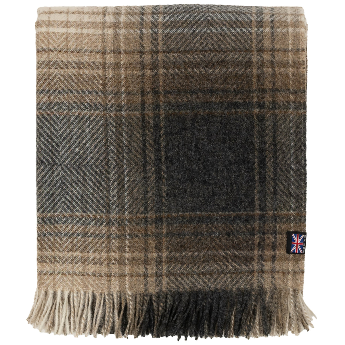 Highland Tweeds Shetland Lambswool Ombre Throw – Natural