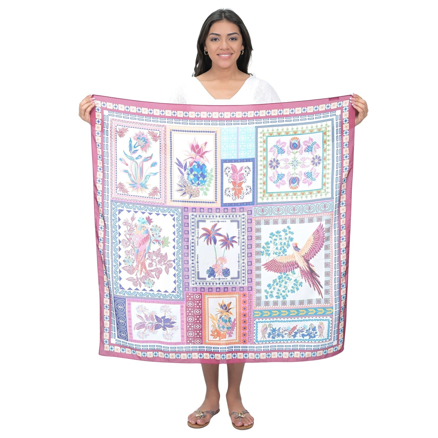 Pine Flamingo Scarf - Maroon